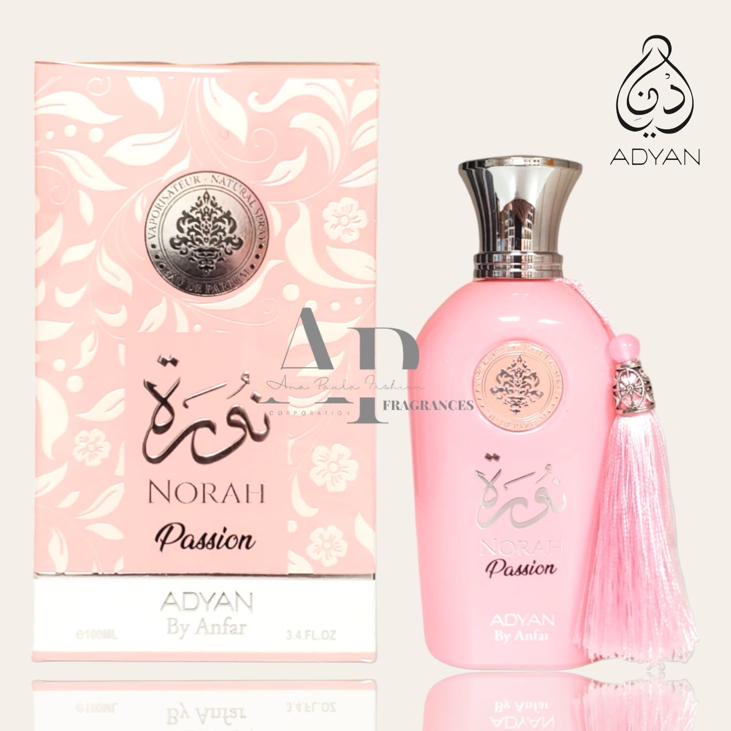 Norah Passion For Women EDP - 100ML (3.4Oz) By Adyan. Arabic Perfume.